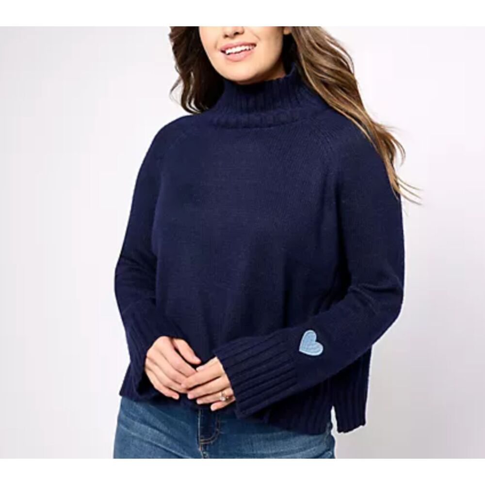 Studio Park x Amy NWT Navy Stran Boxy Turtleneck Sweater small